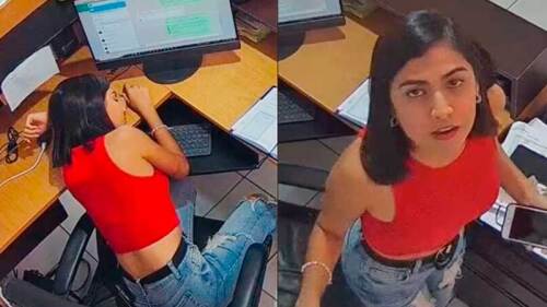 Joven empleada se hace viral por dormir y ver novelas en el trabajo