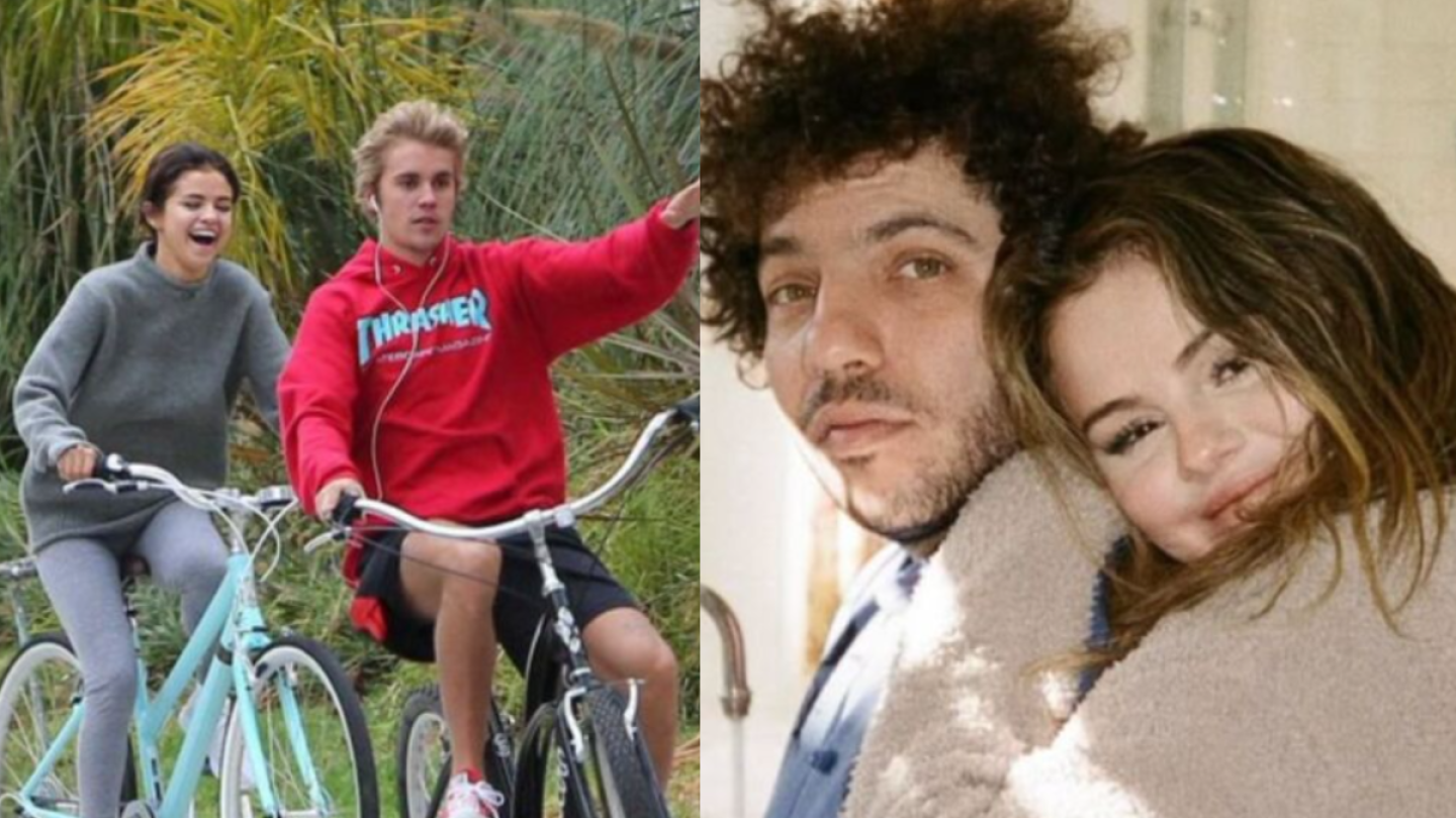 Justin Bieber y Selena Gomez y Selena Gomez y su prometido Benny Blanco