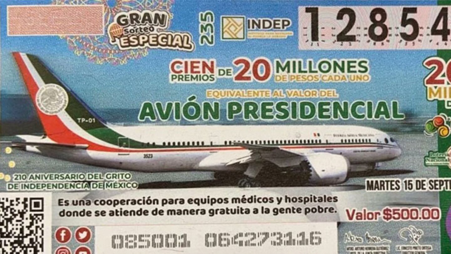 rifa avión presidencial ganadores