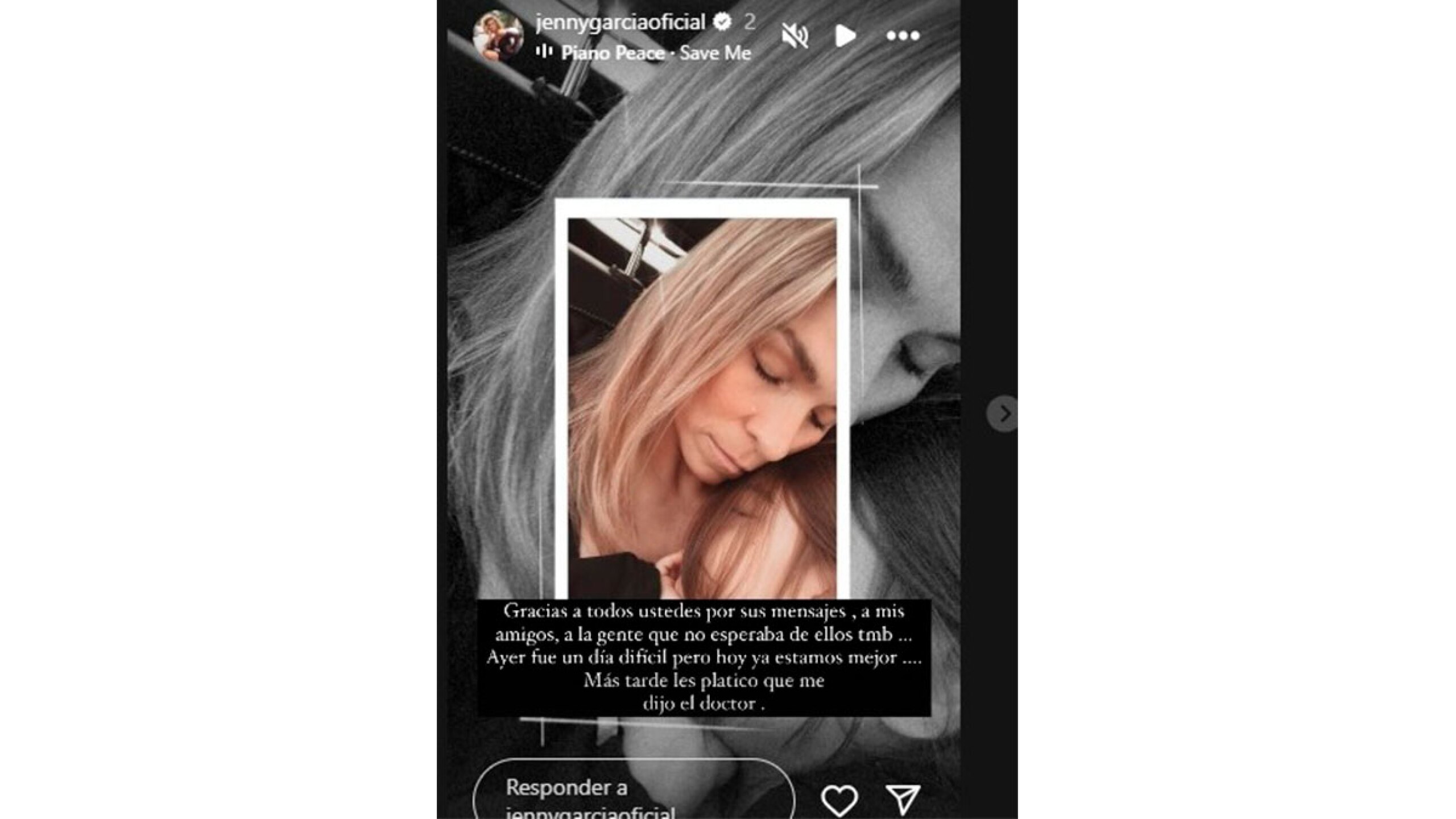 Jenny garcía habla de su estado de salud