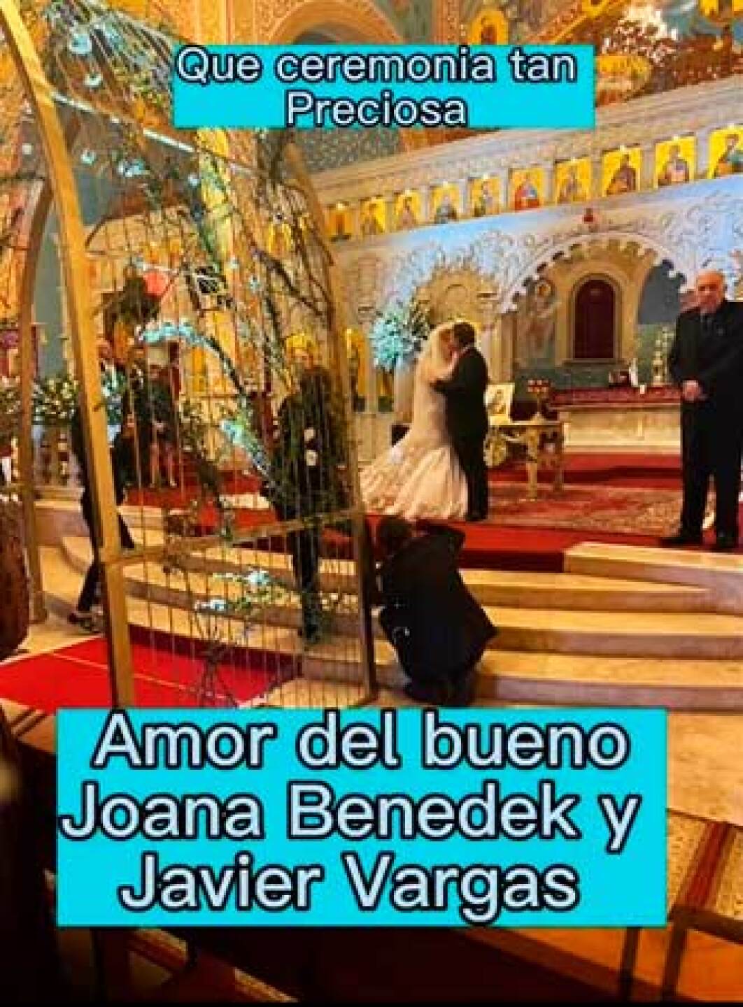 Benedek y su esposo Javier Vargas se casaron por la Iglesia Católica Ortodoxa