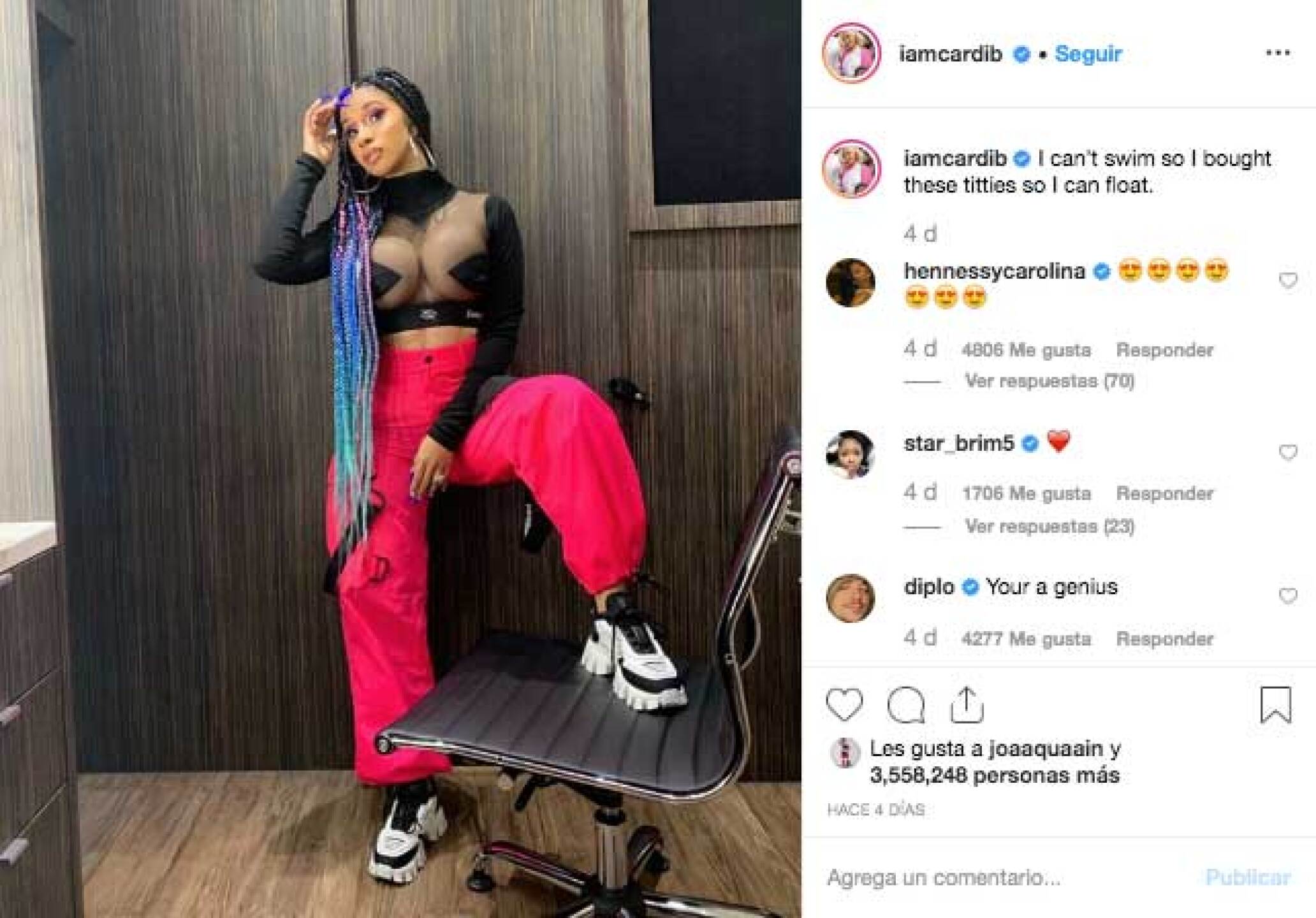 La cantante dio a conocer su nueva cirugía estética y algo más: "No puedo nadar, así que compré estas t3t4s".