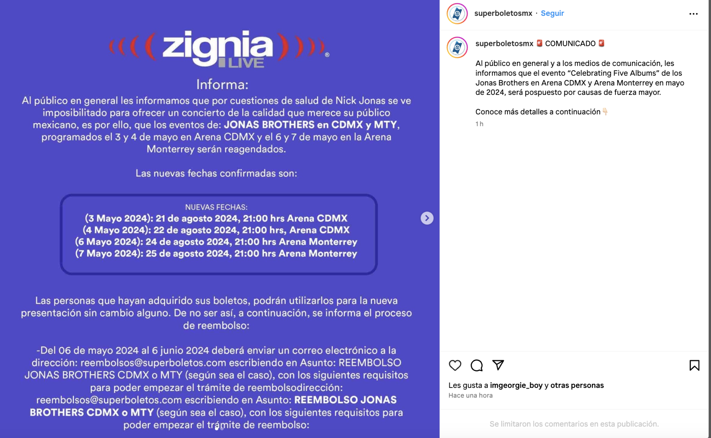 Jonas Brothers posponen fecha en México