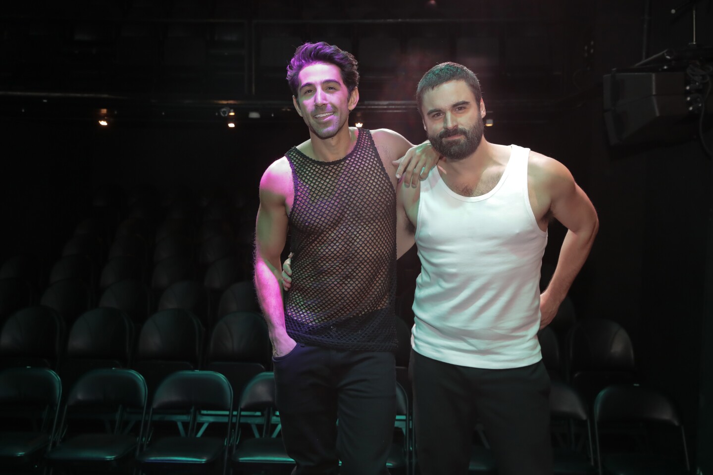 Aldo Guerra y Rodrigo Negrini en la obra de teatro Smiley
