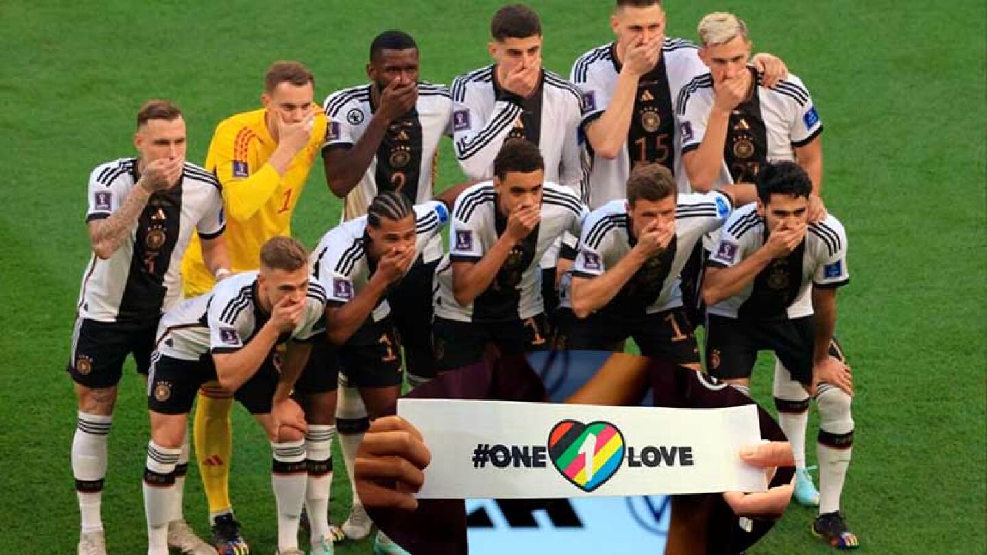Selección Alemana protesta contra la falata de derechos humanos en Qatar