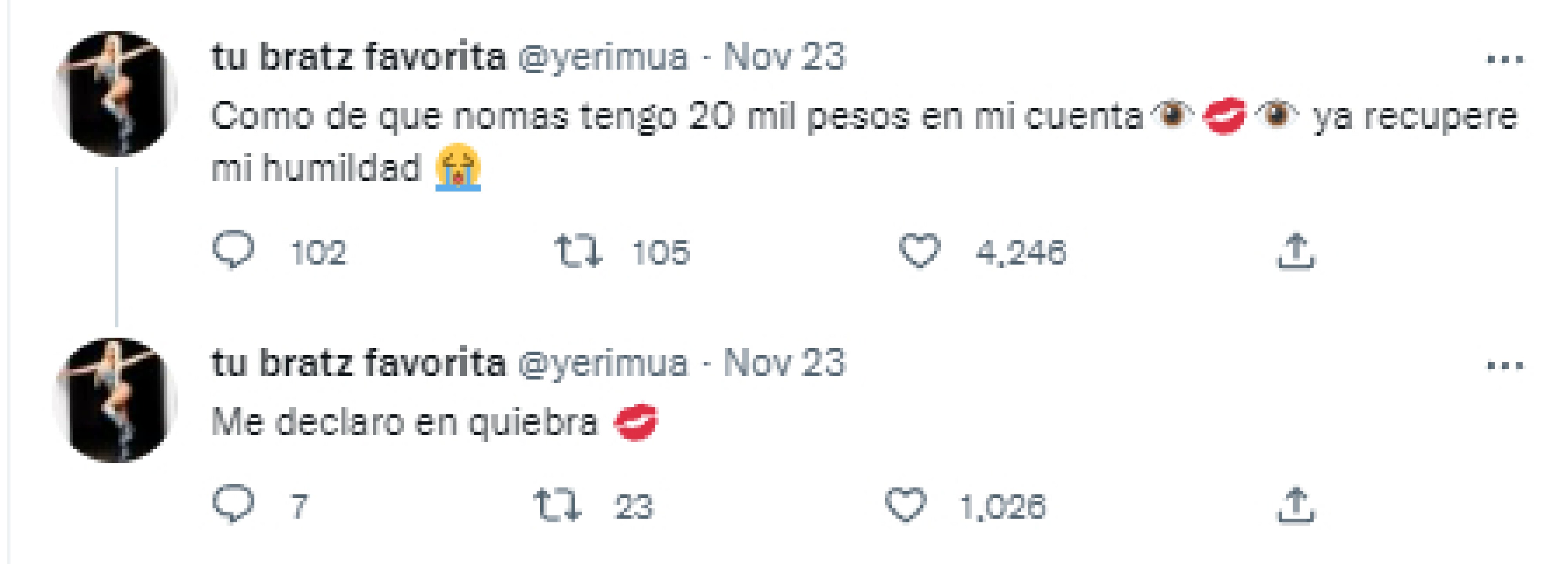 Tunden en redes a Yeri Mua tras declararse en quiebra por tener solo 20 mil pesos en su cuenta