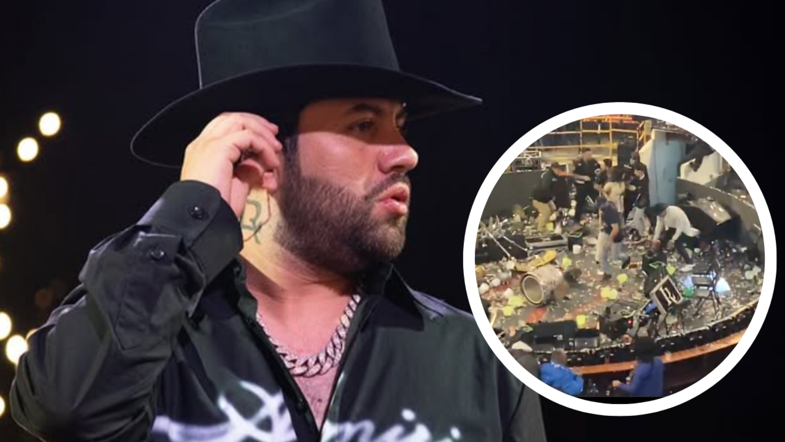 Luis R Conriquez se niega a cantar corridos en Texcoco y el público enfurece: cancelan su show entre destrozos