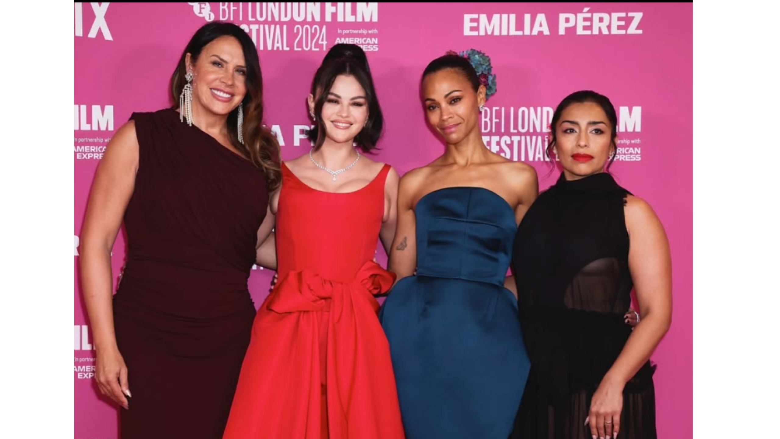 Karla Sofía Gascón, Selena Gomez, Zoe Saldaña