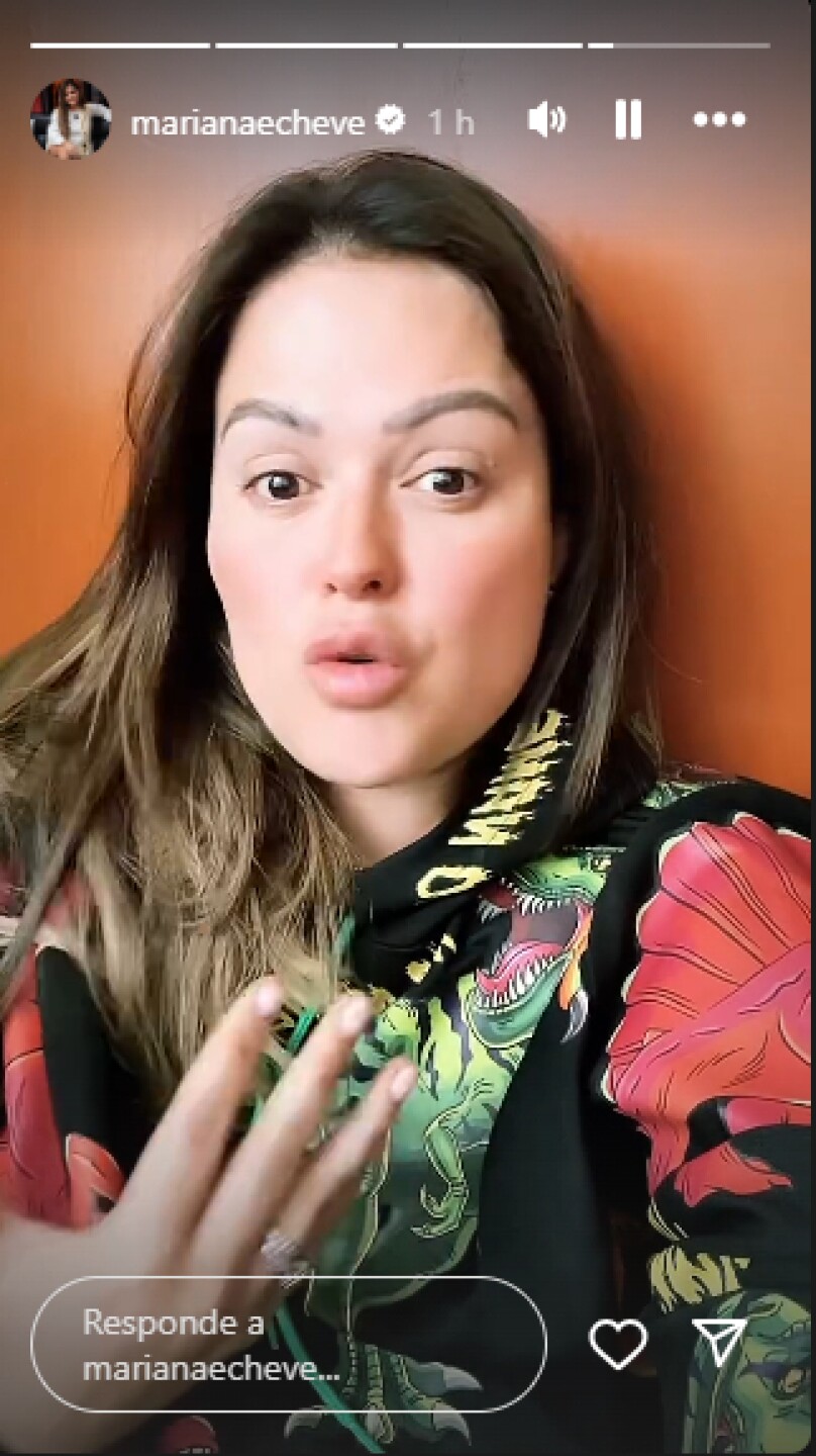 Mariana Echeverría historia de Instagram