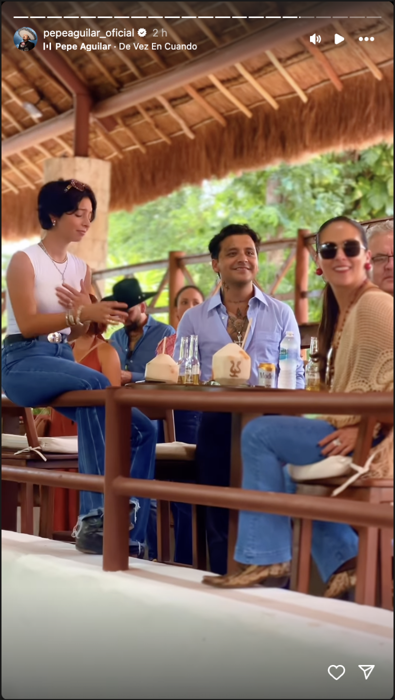 Pepe Aguilar celebra su cumpleaños con Christian Nodal