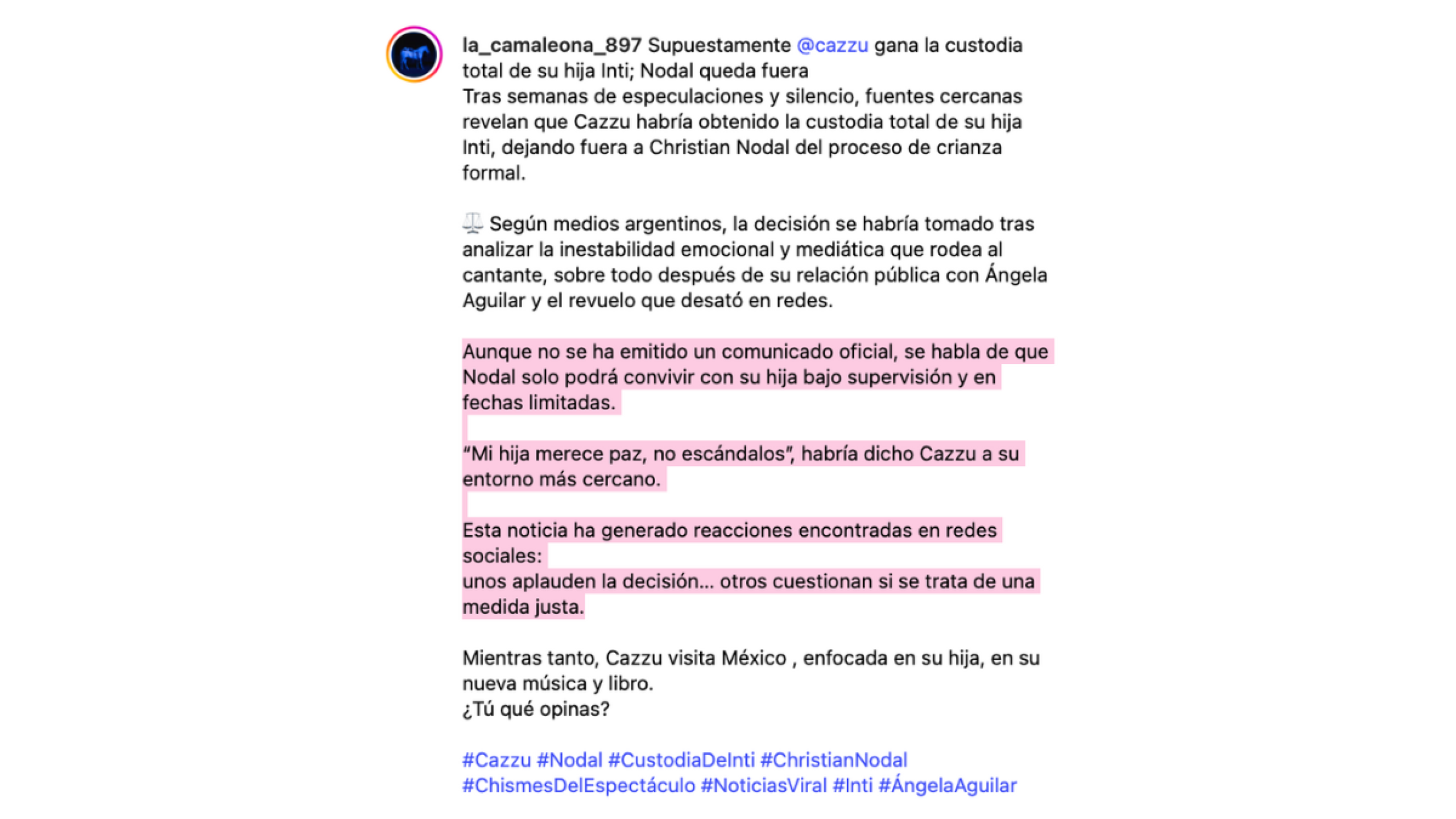 Cazzu tendría la custodia total de su bebé