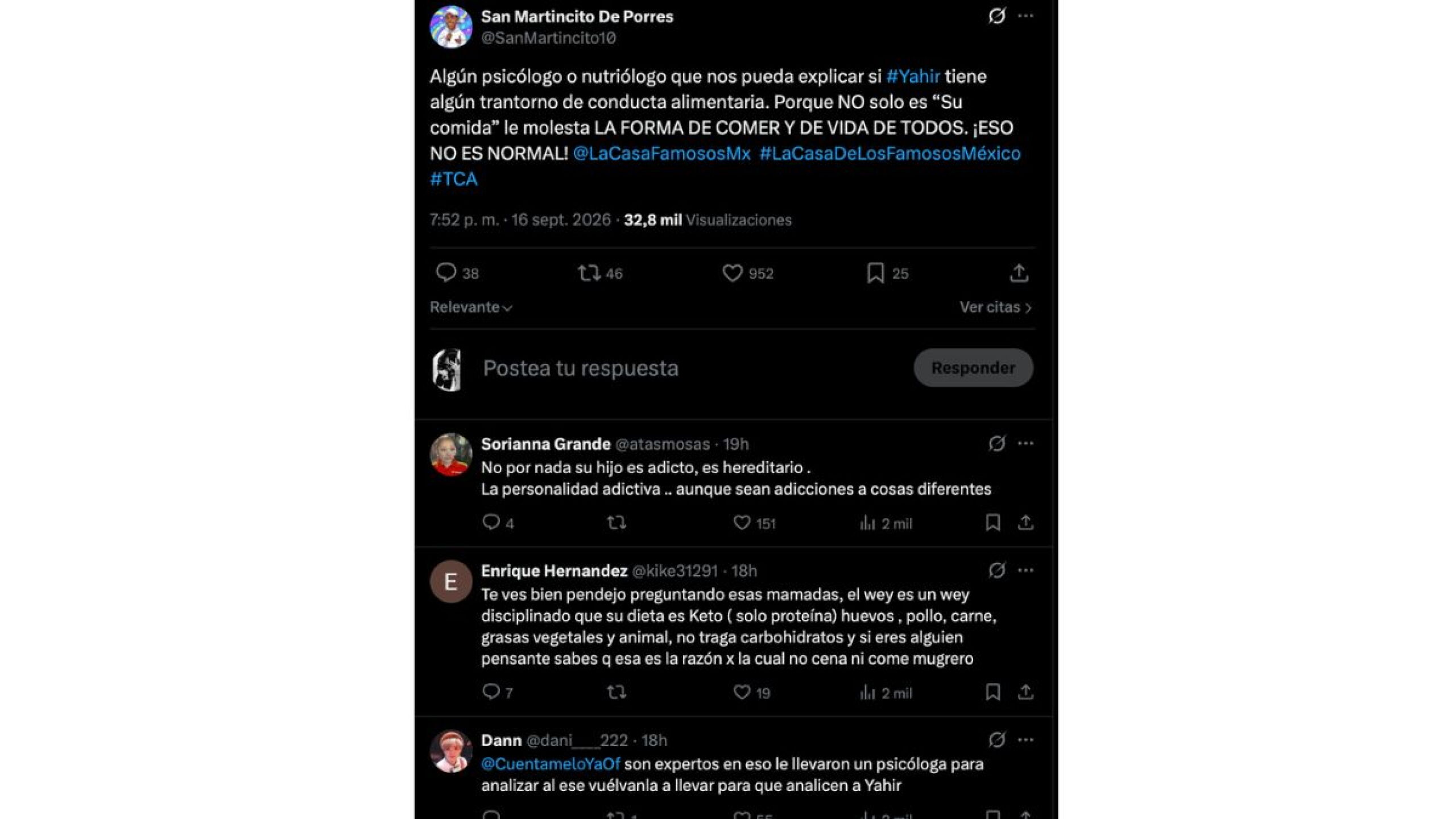 Comentarios sobre yahir