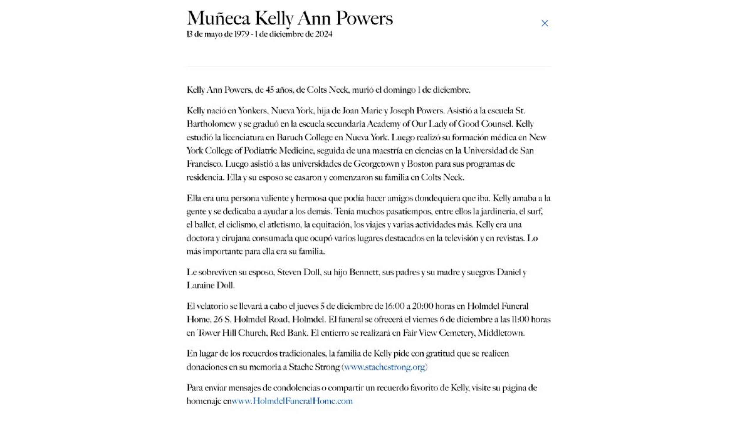 Último adiós Kelly