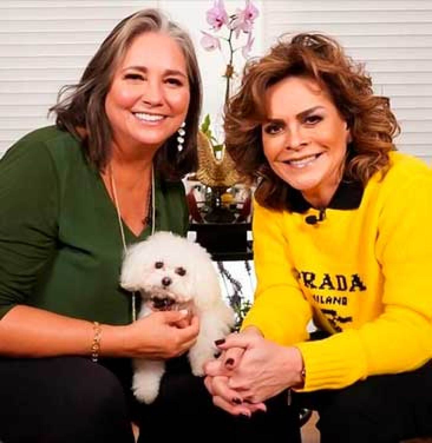 Fresita es toda una figura en las entrevistas de En casa de Mara. Aquí con Gaby Rivero