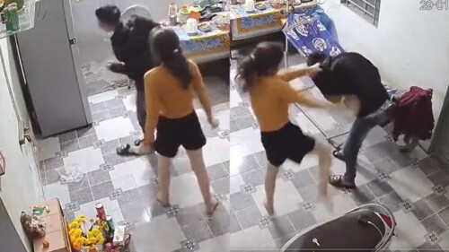 Mujer agrede a su esposo por no sacar la basura