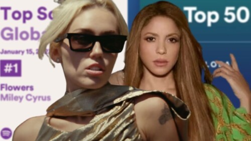Flowers de Miley Cyrus supera a Sessions 53 de Shakira Spotify como la canción más escuchada