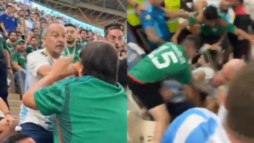 Fanáticos de México y Argentina protagonizan pelea tras partido en Qatar 2022