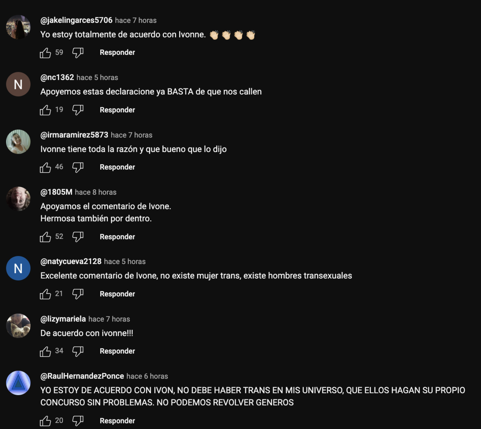 Comentarios en redes sociales