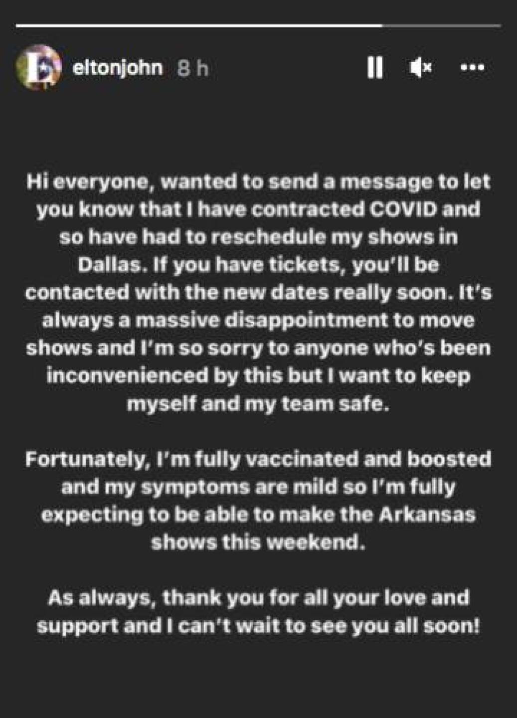 Elton Jhon se contagió de Covid
