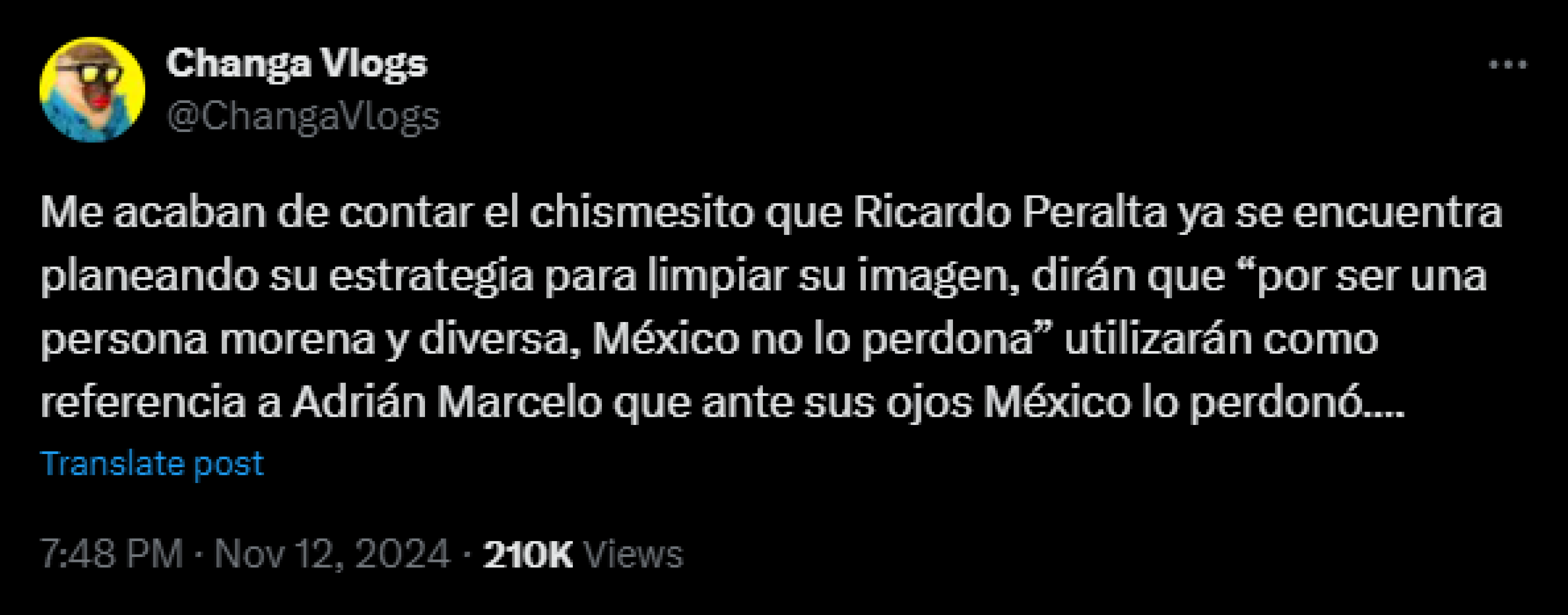 Ricardo Peralta tratará de limpiar su imagen