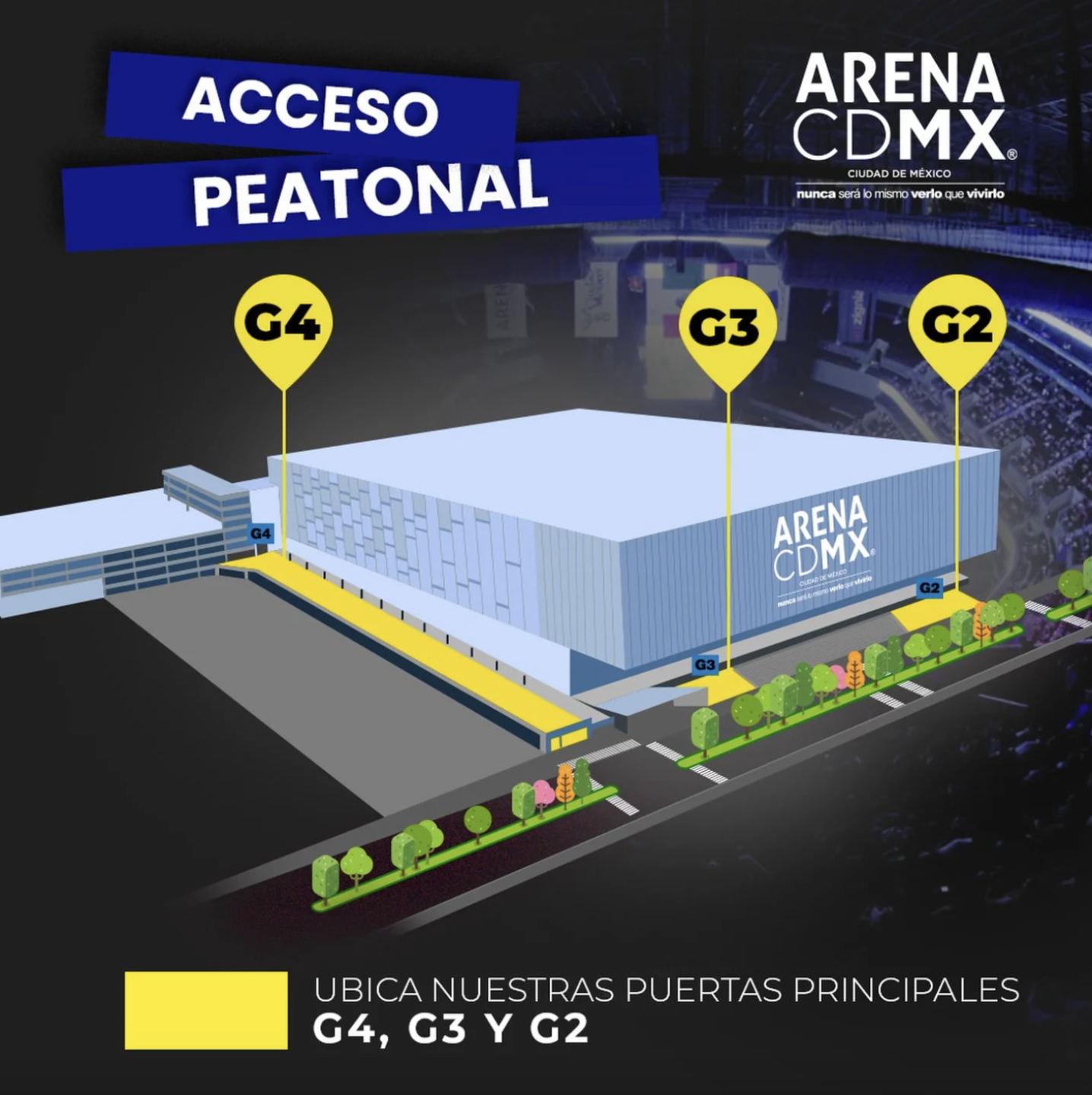 Acceso peatonal en la Arena CDMX