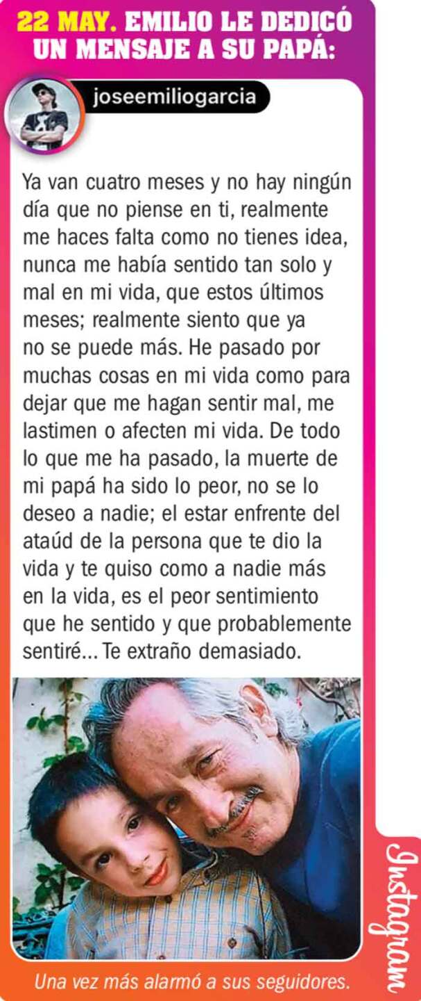 José Emilio tiene una fuerte depresión