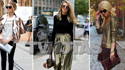 La moda de las prendas metálicas.