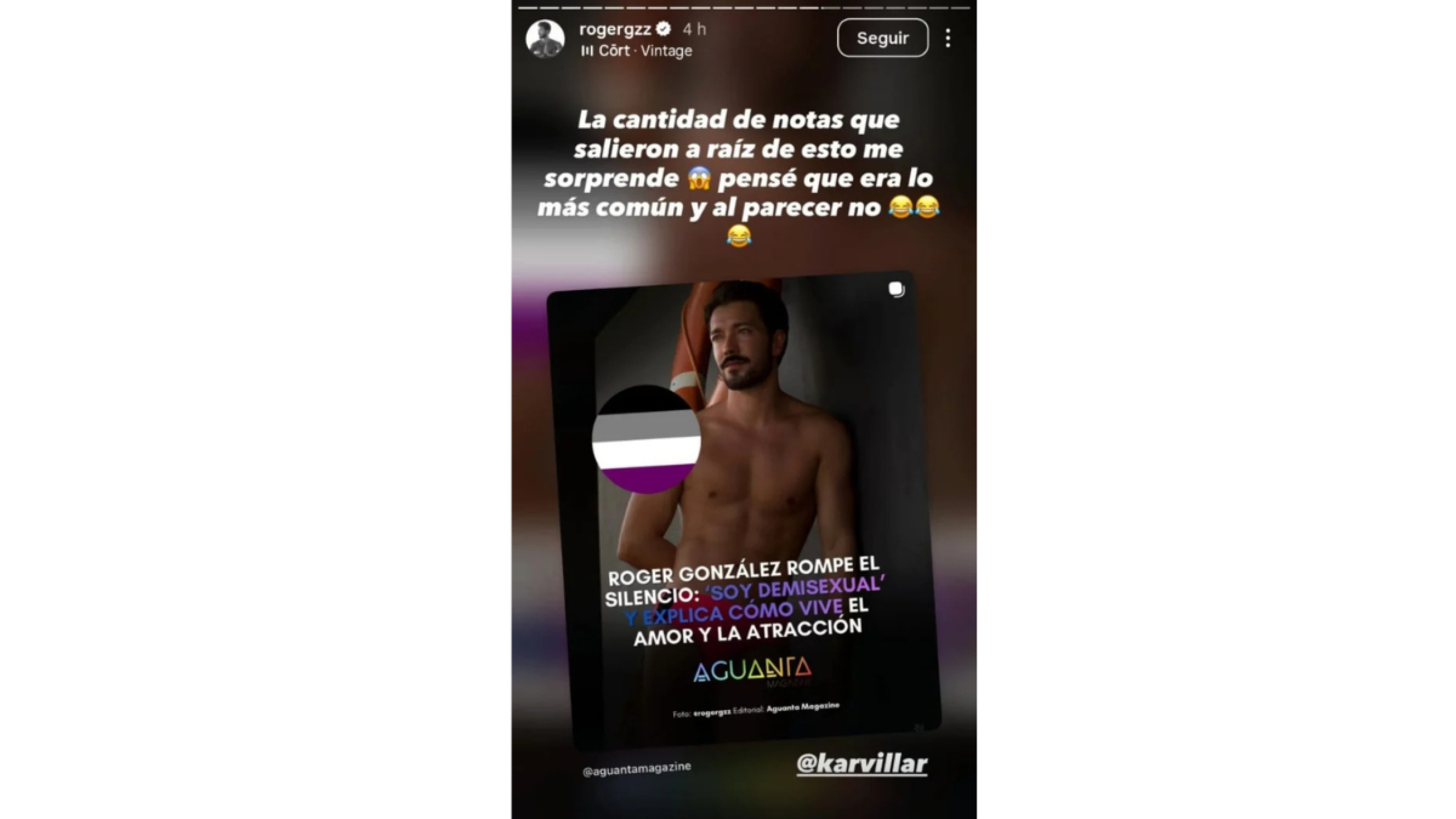 Roger González demisexualidad