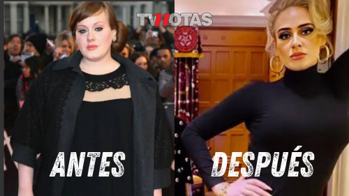 Adele antes y despues de perder peso drásticamente