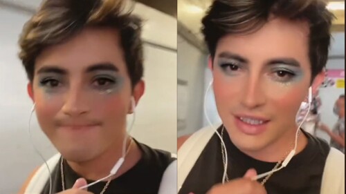 Por ir maquillado, se burlan de influencer en Metro Pantitlán