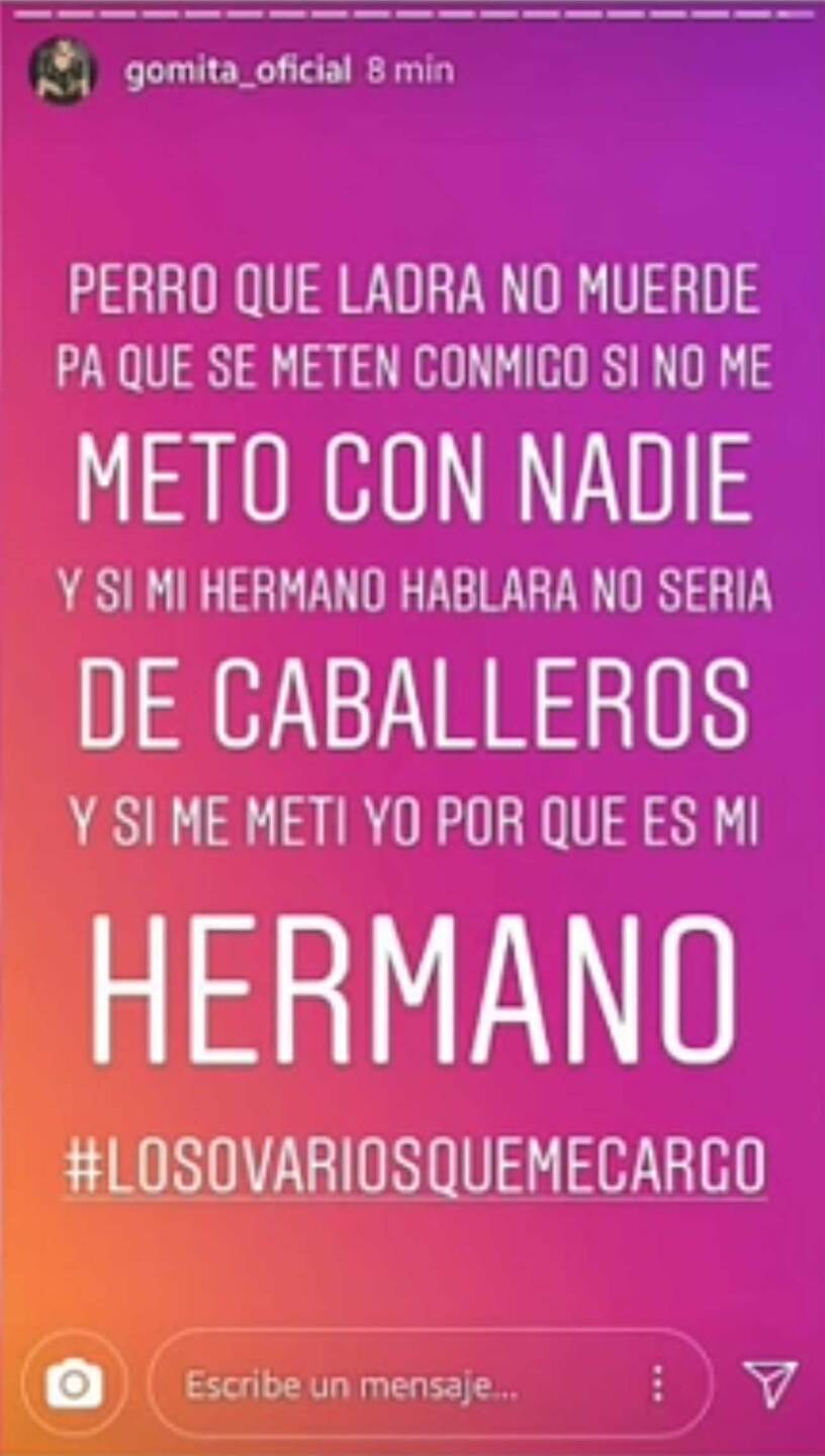 En su historia de Instagram le lanzó la amenaza a Daniela