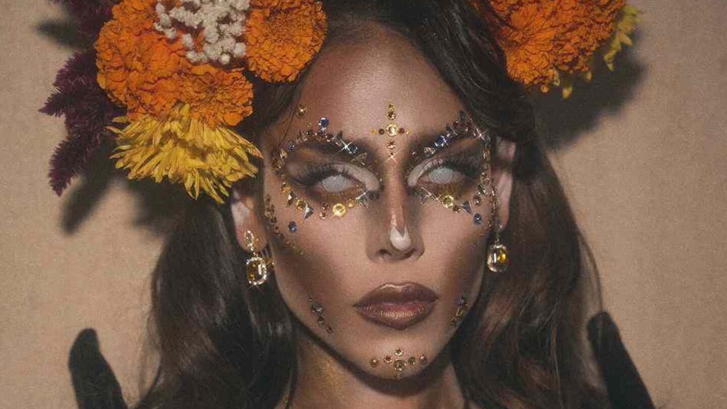 Danna Paola vestida de catrina en fiesta de Heidi Klum
