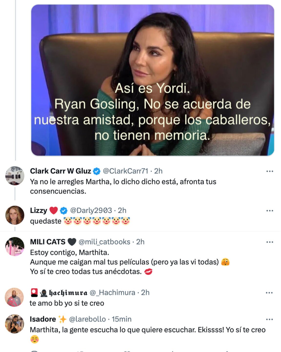 Meme de Martha Higareda negada por Ryan Gosling