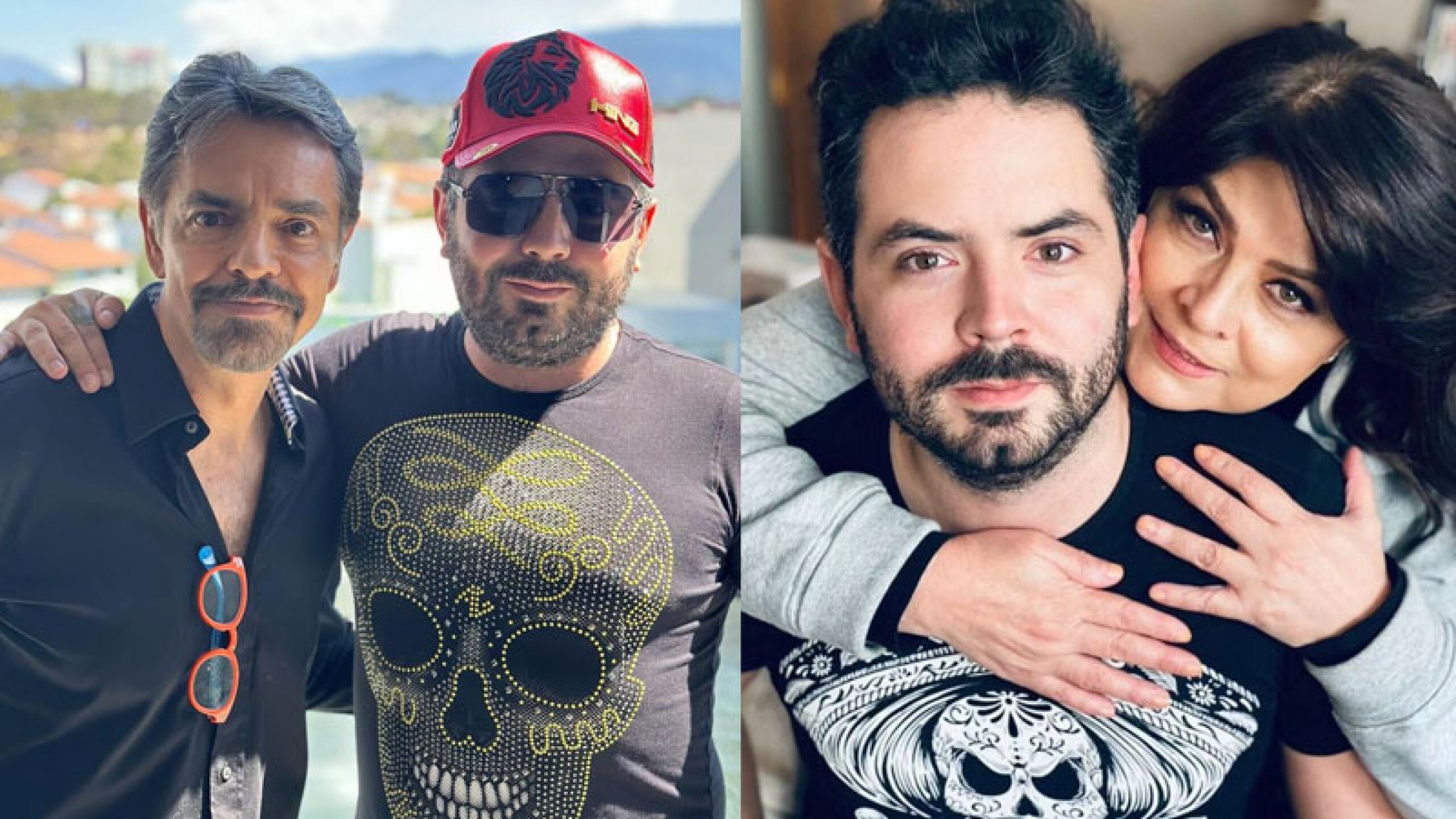 Eugenio Derbez y Victoria Ruffo juntos con José Eduardo.