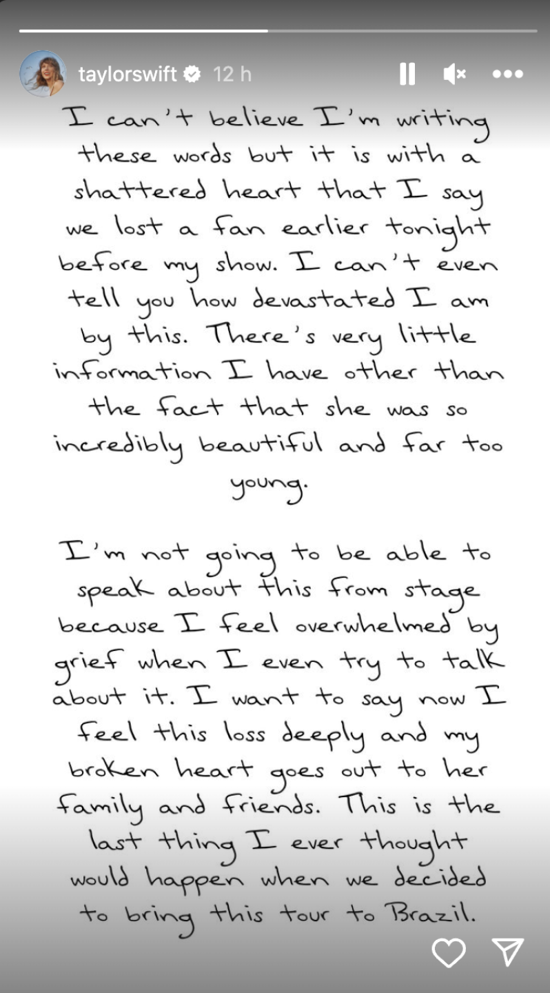 Fan fallece en concierto de Taylor Swift