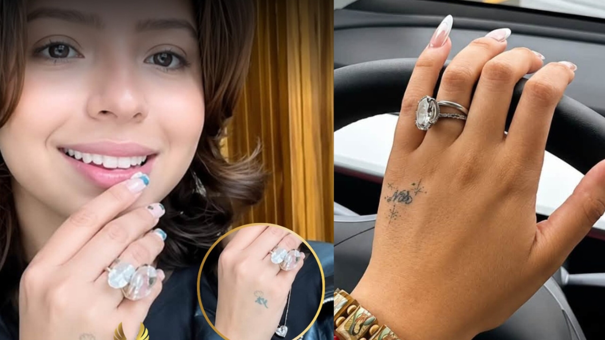 Ángela Aguilar mostrando un diseño de tatuaje diferente en la mano