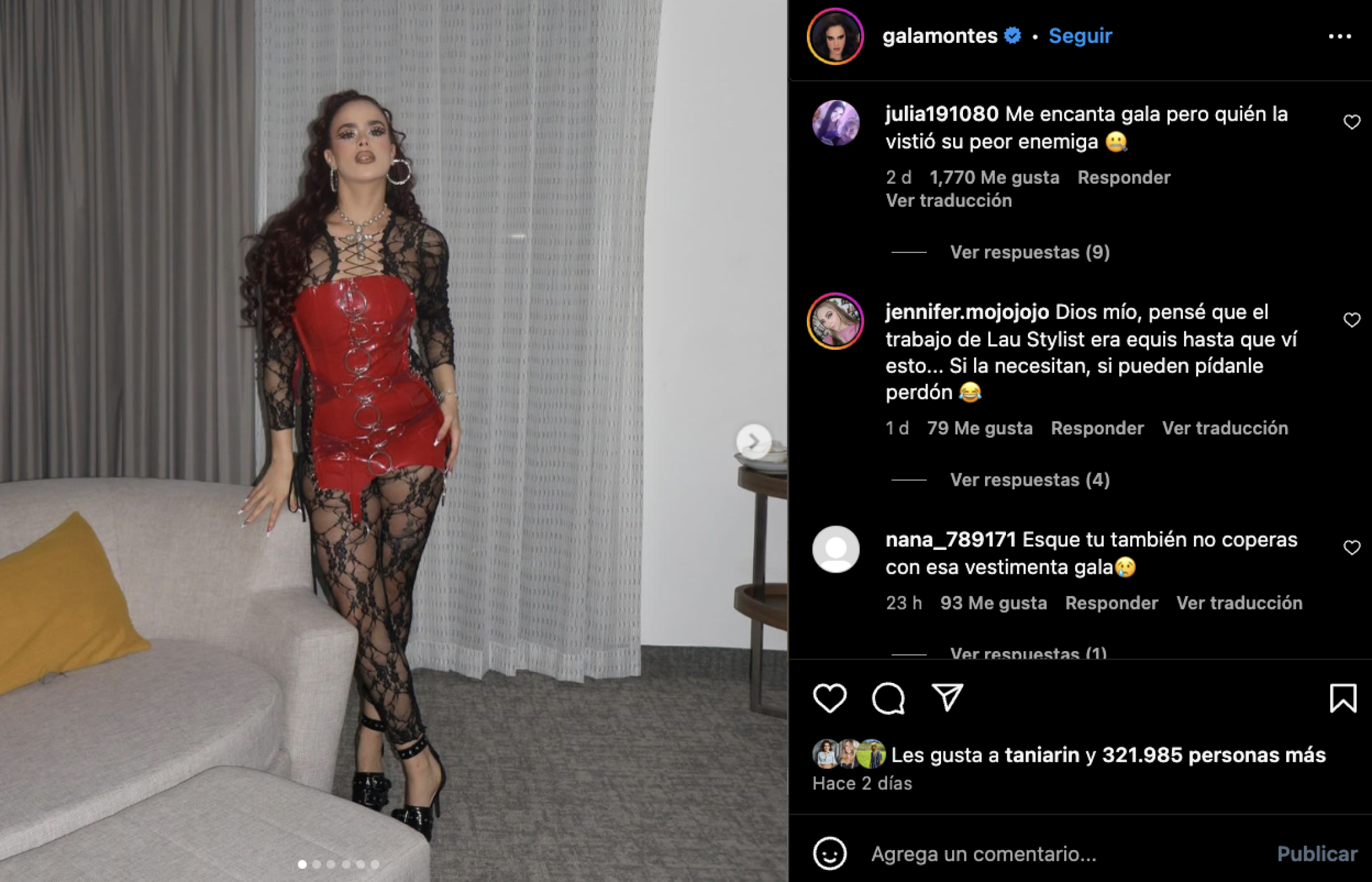 comentarios en redes sociales