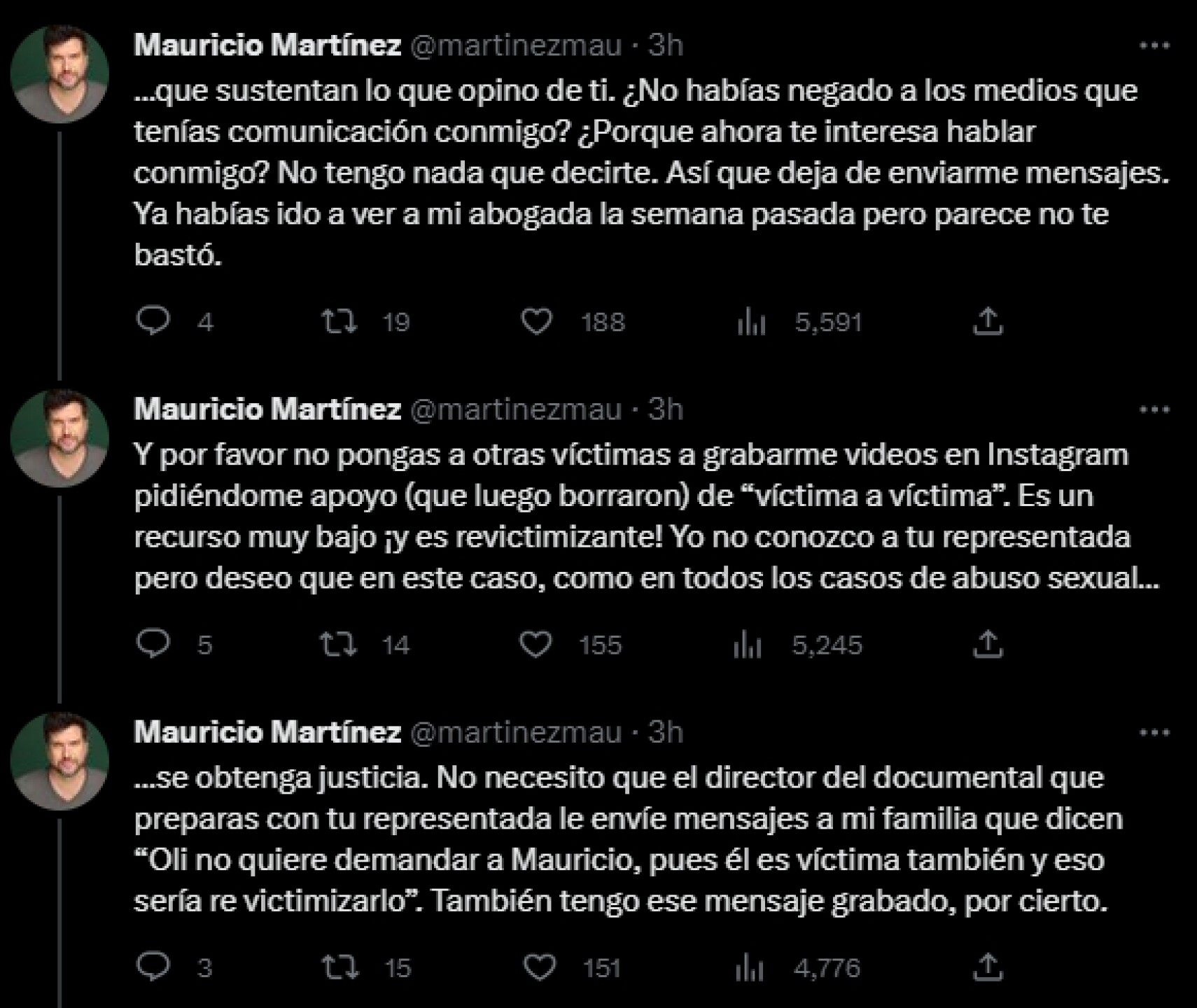 Mauricio Martínez le pone un alto al presunto acoso de Olivia Rubio