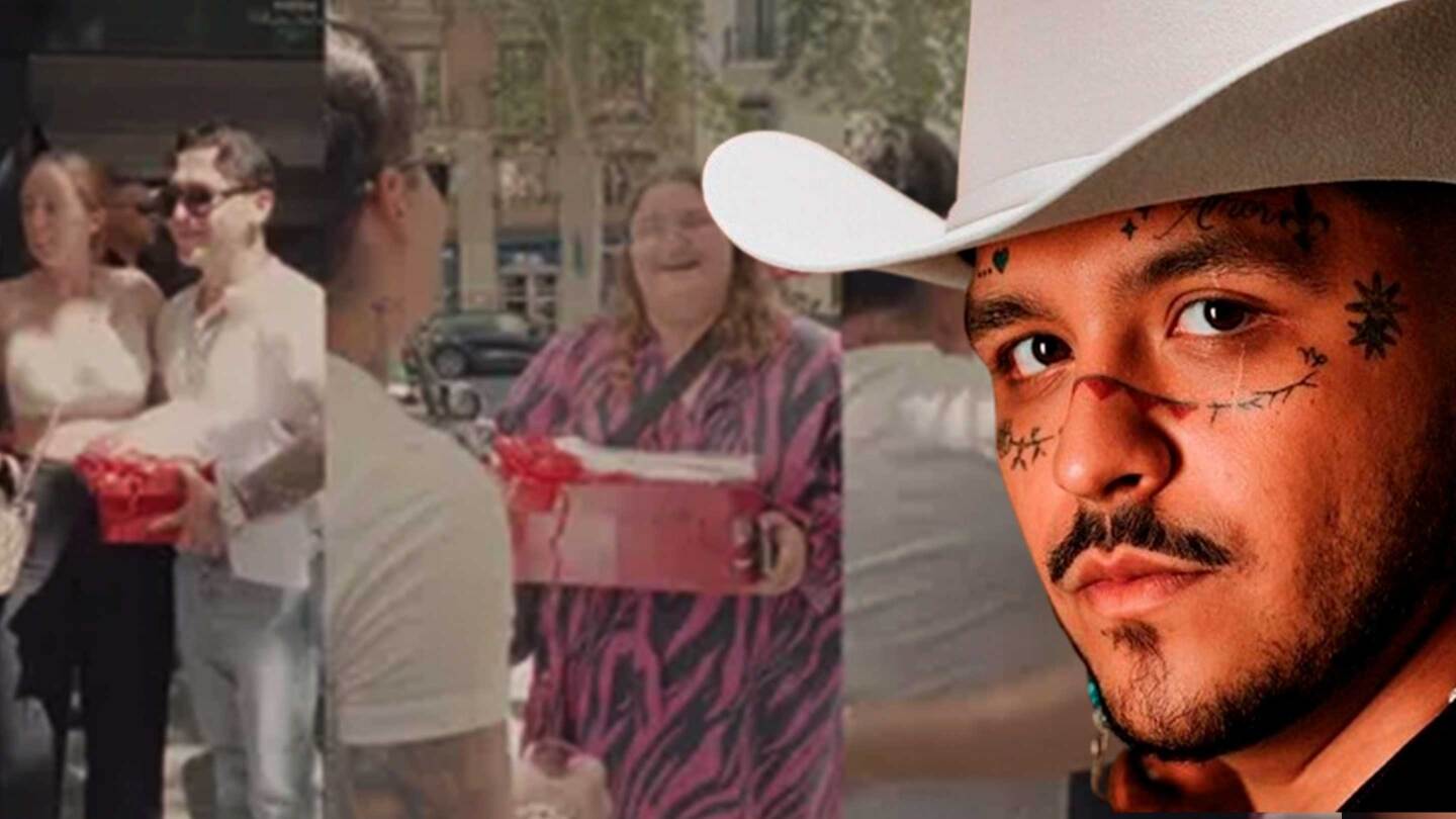 Sorprenden a Christian Nodal en España con regalos, abrazos y palabras de amor ¿allá si lo quieren?
