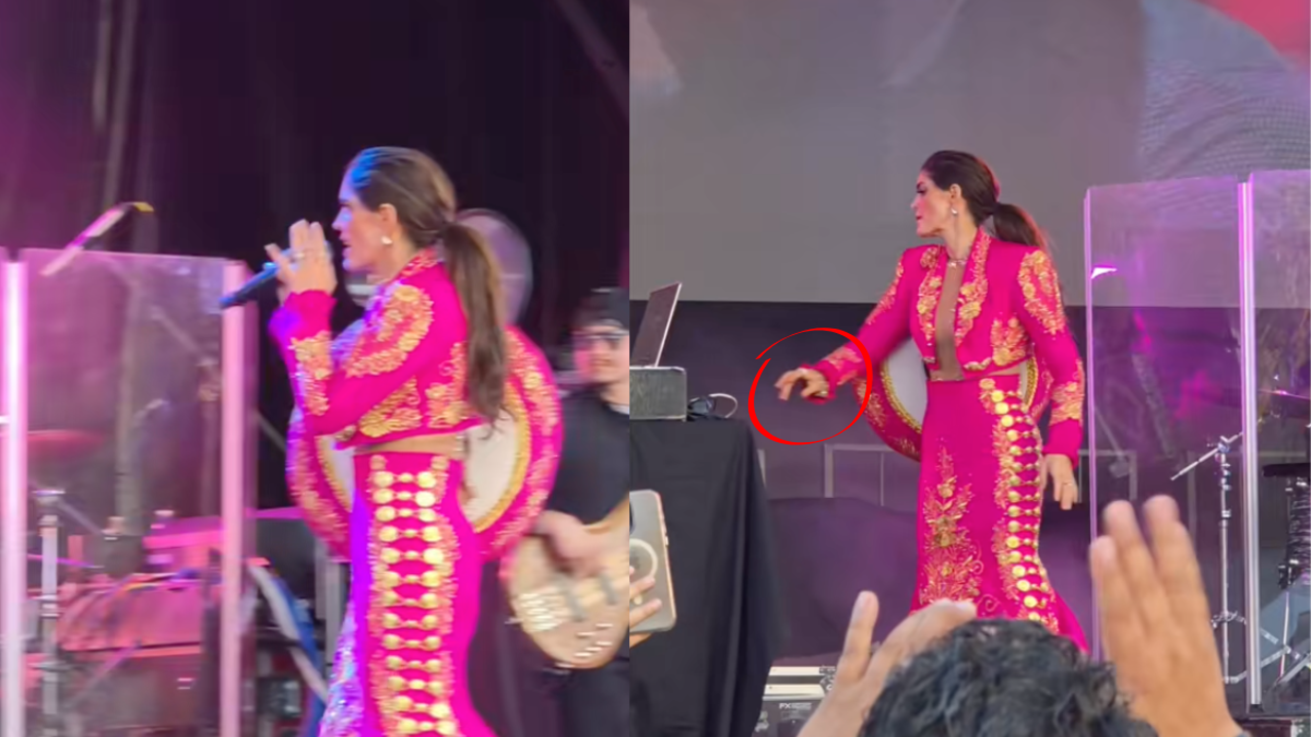 Ana Bárbara se harta y lanza el micrófono en pleno show por falla de audio: “¡No me escucho!”, VIDEO