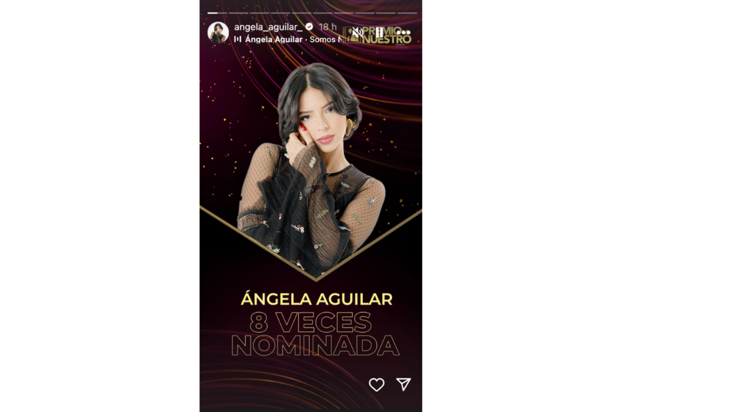 Ángela Aguilar nominada en Premios lo nuestro