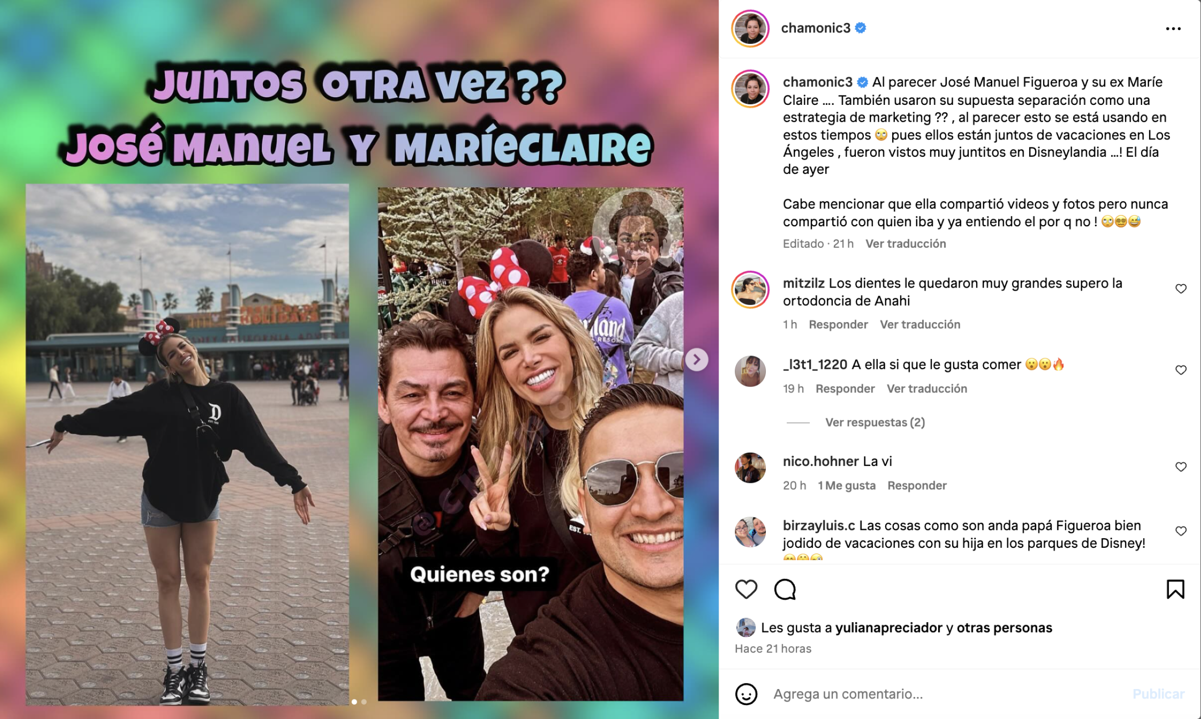 Marie Claire y José Manuel juntos en Disney