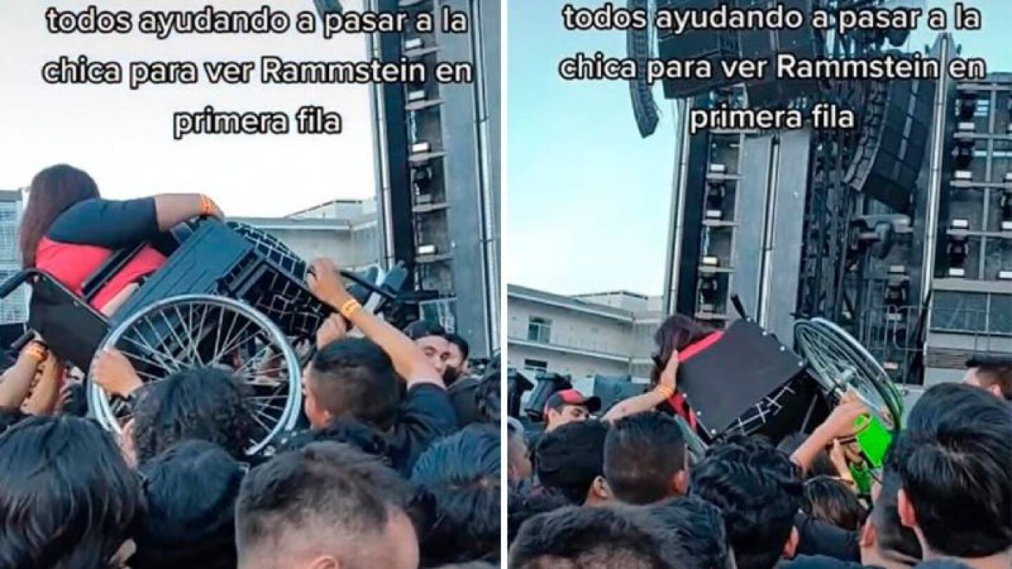 Fans de Rammstein cargan a mujer en silla de ruedas para que vea el show en primera fila