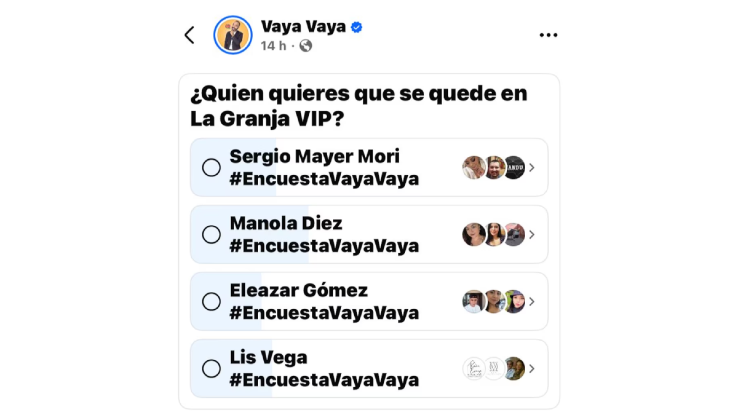 encuesta La granja VIP