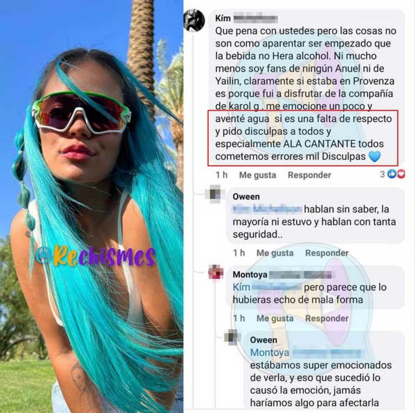 Mujer que aventó bebida a Karol G se disculpa públicamente