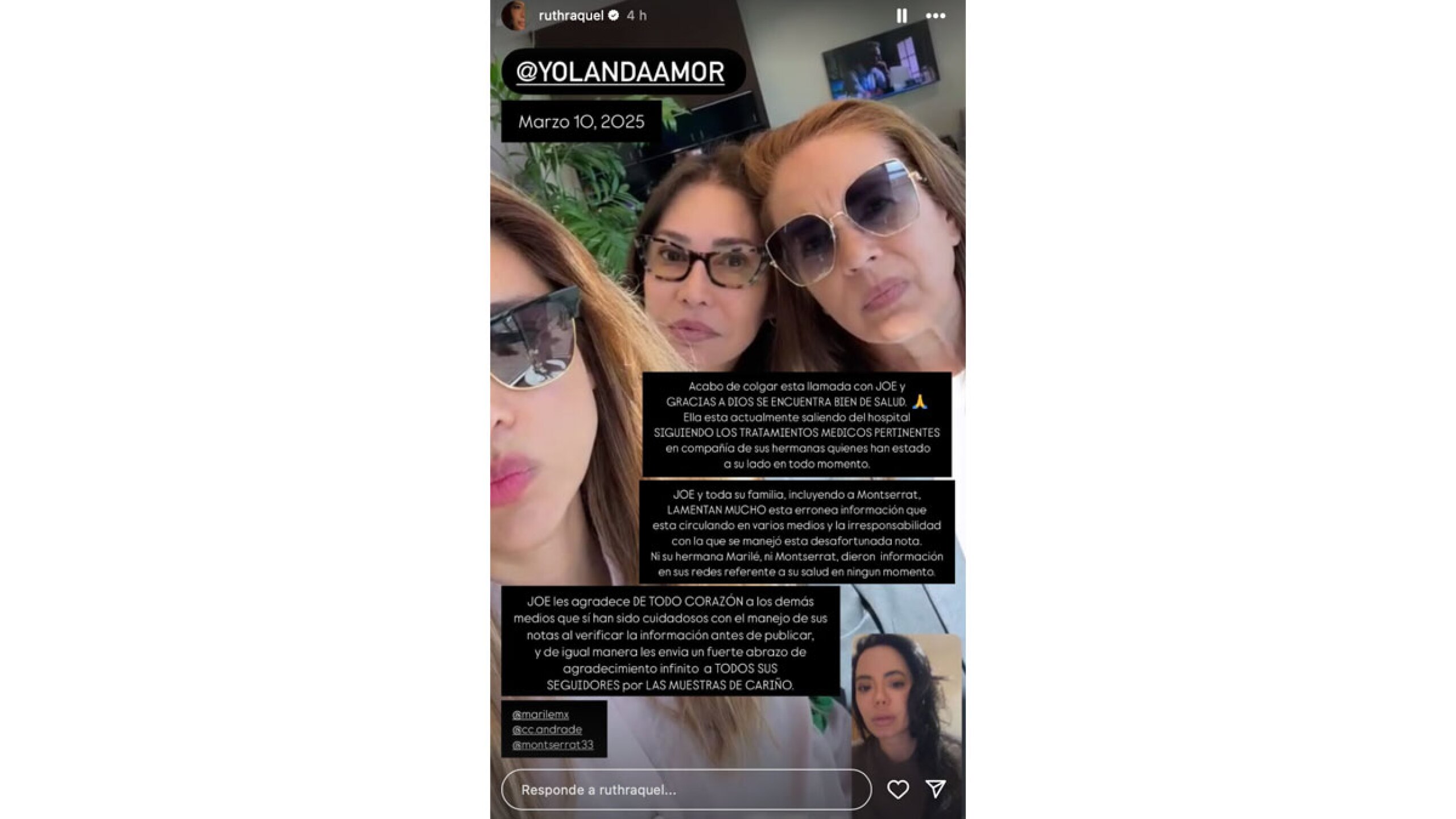 Yolanda Andrade reaparece ante falsa noticia de su muerte