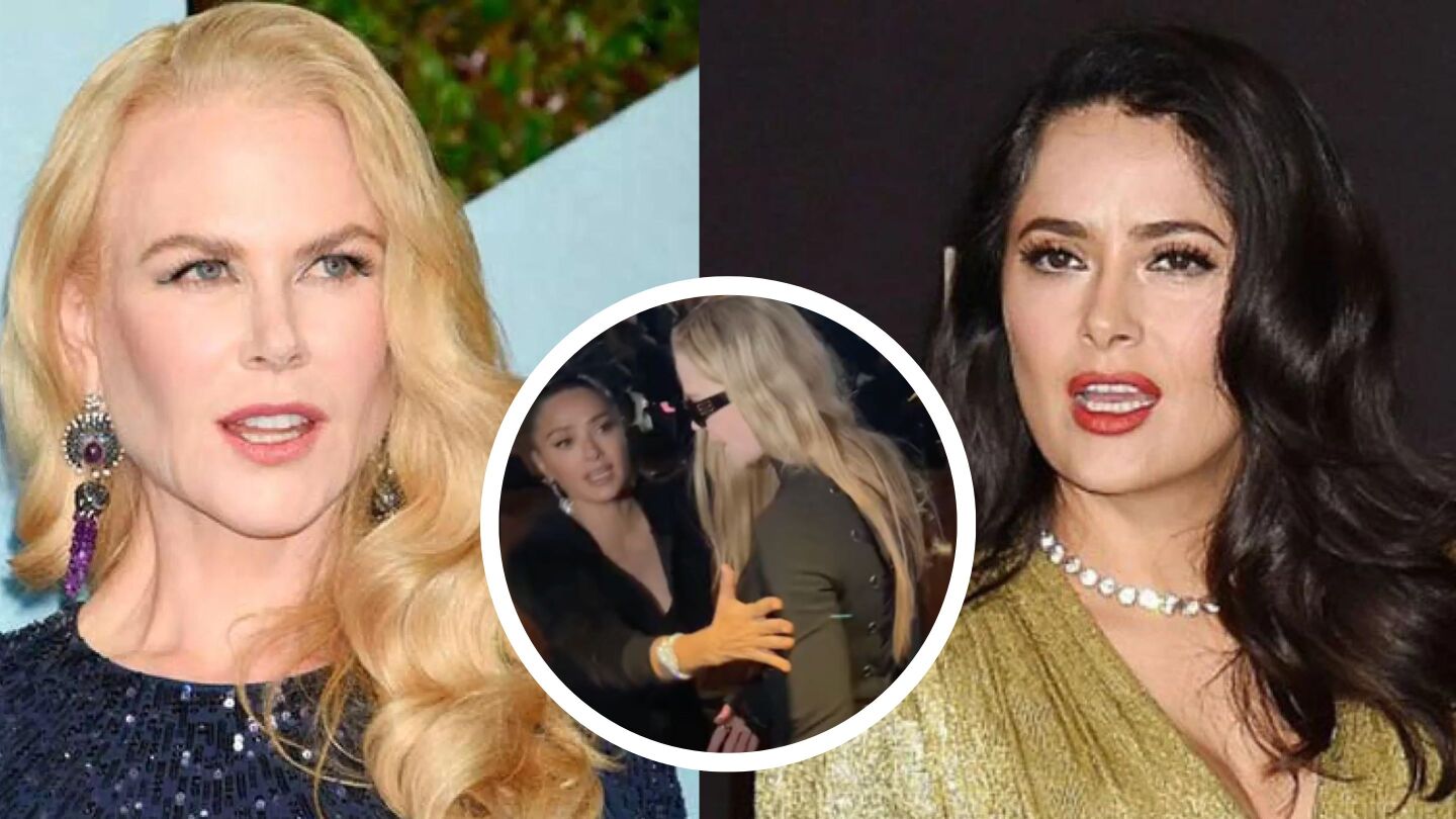 Salma Hayek vive tenso momento con Nicole Kidman en pasarela