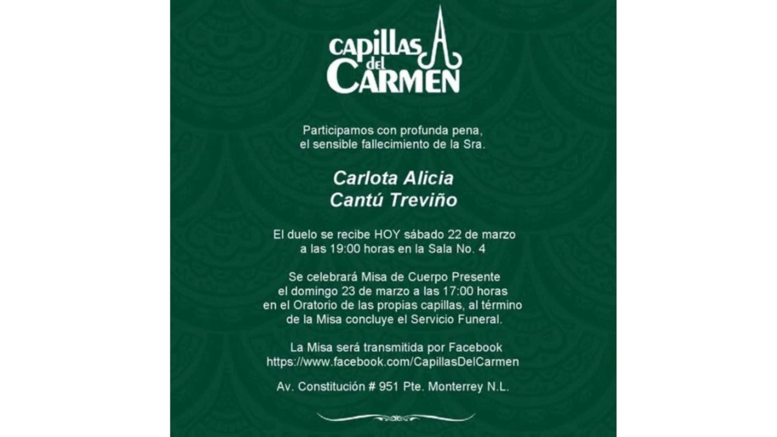 Muere la mamá de Guillermo García Cantú