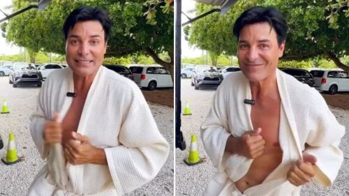 Chayanne enciende las redes con video en bata tras grabar un clip musical