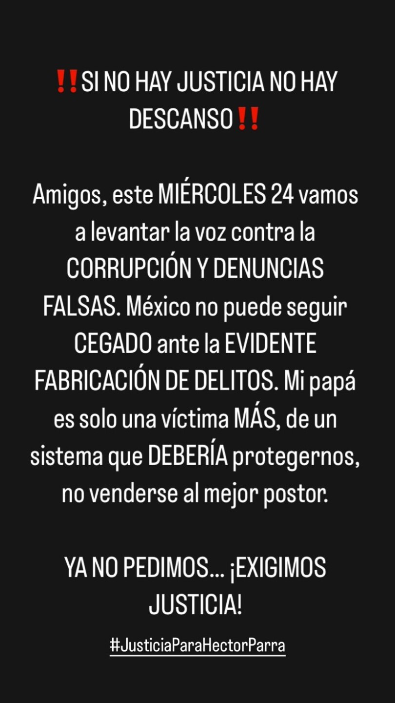 Daniela Parra convoca a una marcha a favor de la su padre